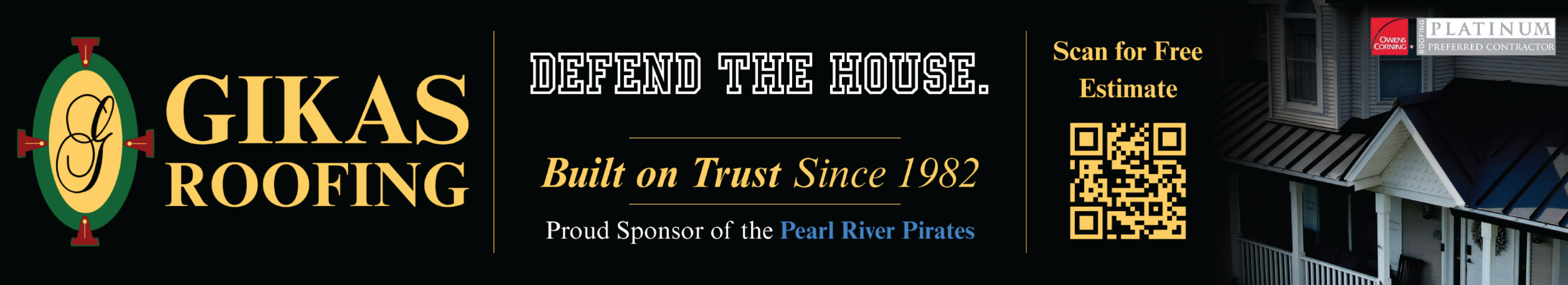 Gikas Roofing - Main sponsor for Pearl River High School's basketball team