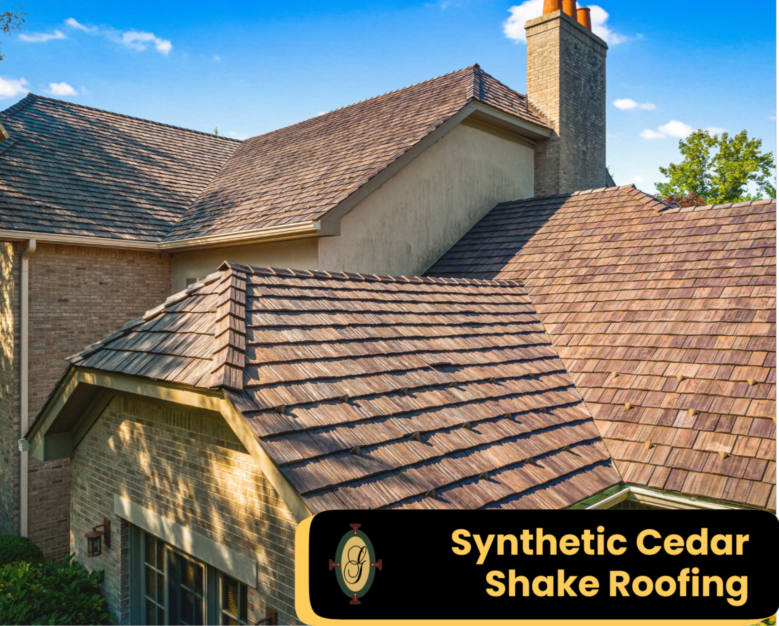 Premium synthetic slate roof enhancing curb appeal